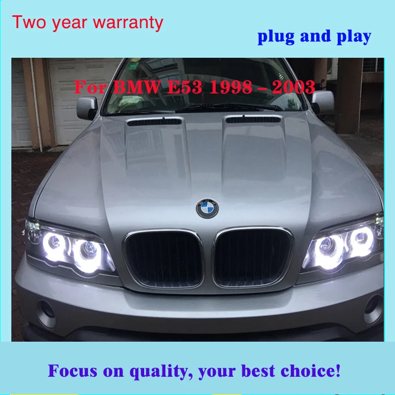 2 шт. головной светильник 1998 2003 года для BMW X5 E53 задний ангельские глазки черный