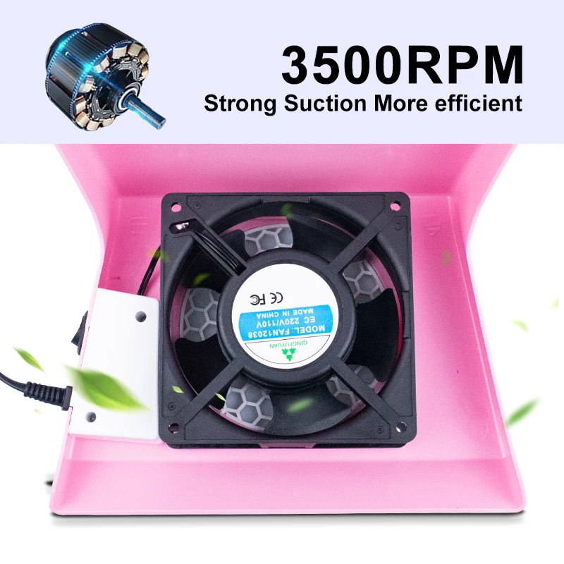 

80W Strong Nail Dust Collector Nail Suction Fan Nail Dust Vacuum Cleaner Machine with 1 Dust Collecting Bag Salon Tools