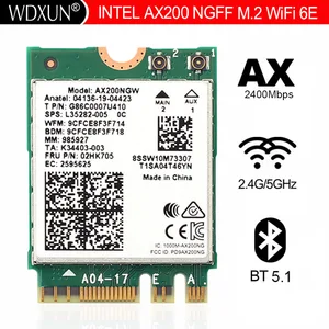 Двухдиапазонный 2,4 Гбитс Intel Wi-Fi 6E AX200 AX200NGW 802.11axac MU-MIMO 2x2 Wifi модуль NGFF M.2 Bluetooth 5,1 сетевая карта