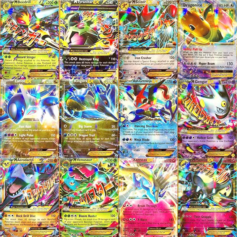 Карты покемона TAKARA TOMY EX MEGA Booster Box 60 шт./кор. битва на английском языке сверкающая