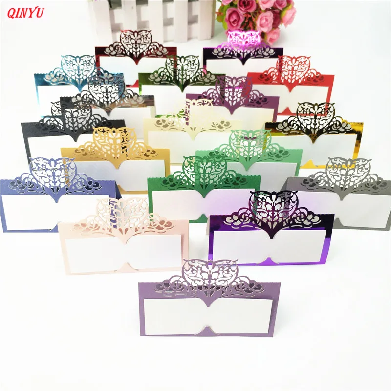 50 шт./лот свадебный стол с лазерной резкой именные места для свадебного стола