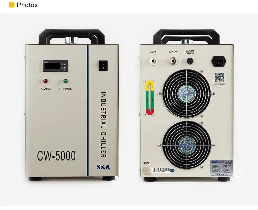 Cloudray S& A CW5000 промышленный воздушный охладитель воды для CO2 лазерной гравировки резки охлаждения 80 Вт 100 Вт лазерной трубки