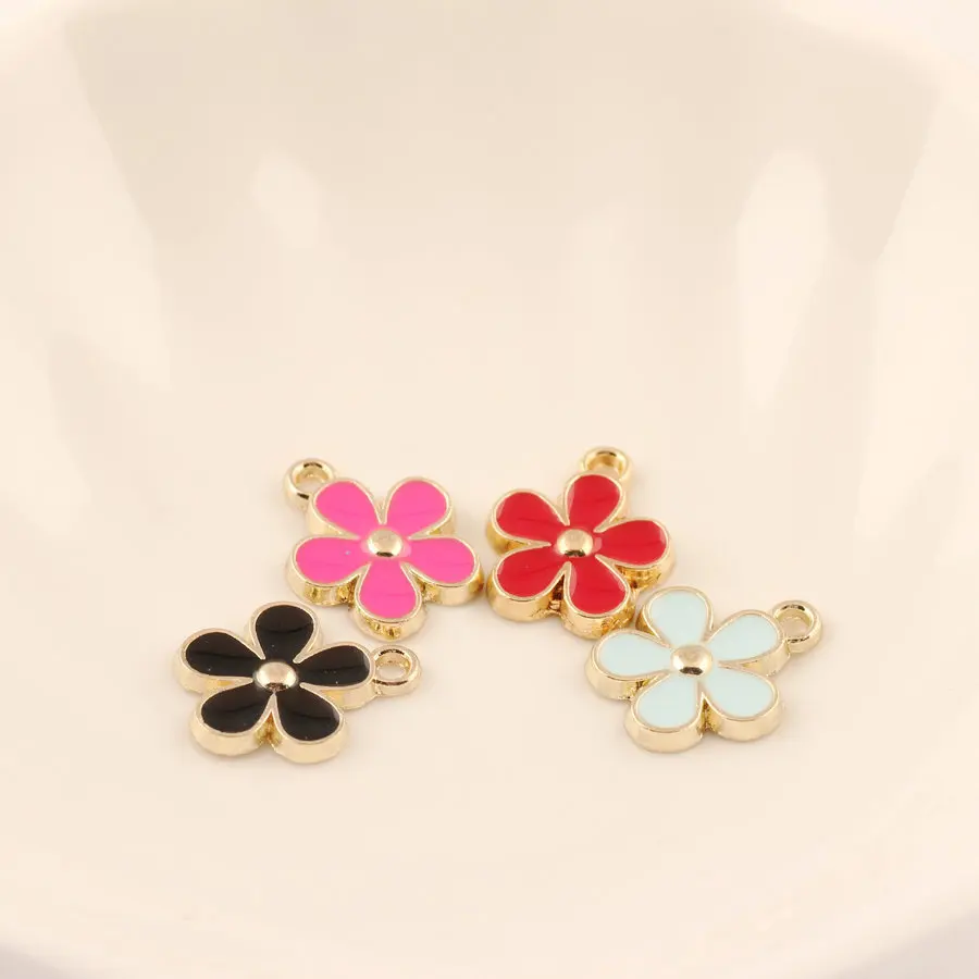 30 шт./лот Новое поступление ювелирные изделия цветок DIY Подвески масляная капля