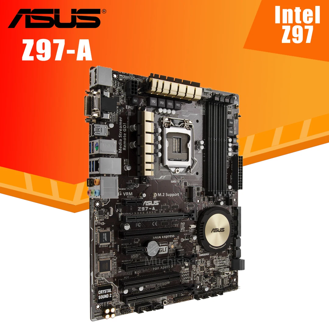 Billig LGA 1150 Asus Z97-A Motherboard PCI-E 3,0 DDR3 M.2 DVI SATA Kompatibel-HDMI Core I7 I5 I3 Desktop Z97 Placa-Mãe 1150 ATX Verwendet