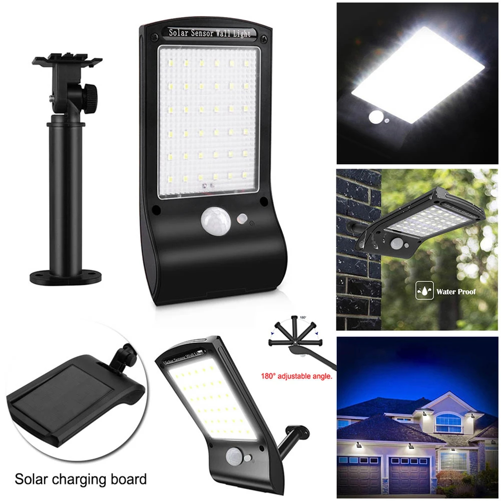 

36LED SMD 2835 водонепроницаемый датчик движения на солнечной энергии настенный светильник высокий светильник для наружного Сада Садовый светил...