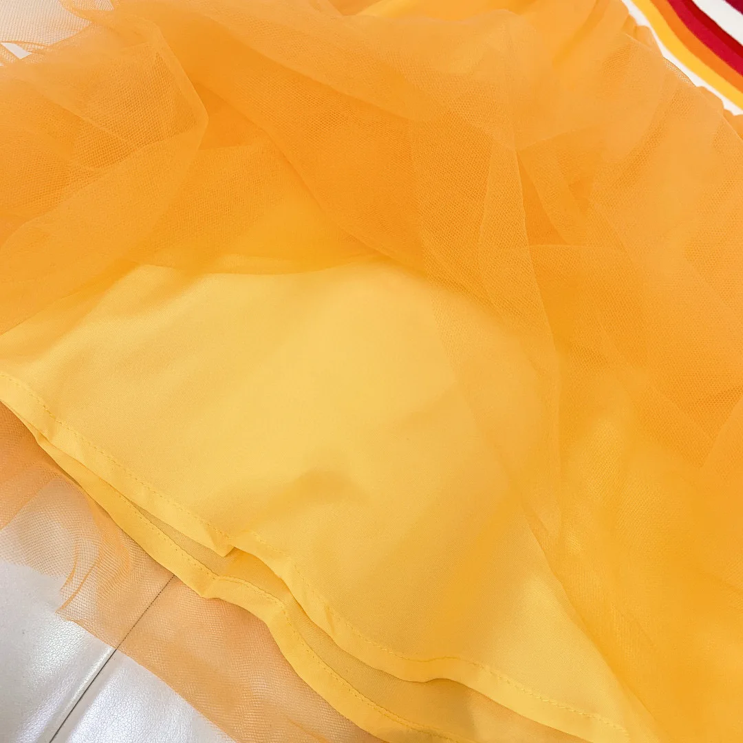 

New kids girl summer tulle lace dress 2021 letter dresses