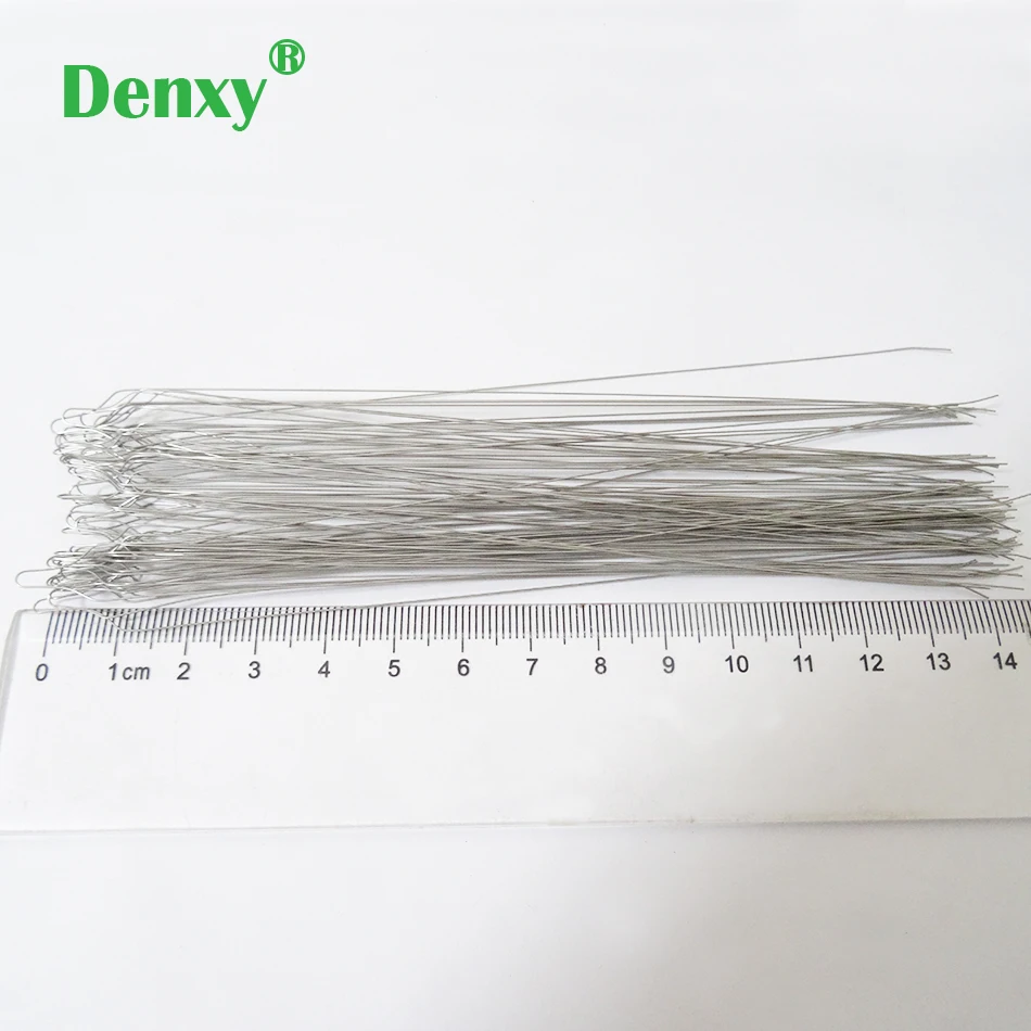 Denxy 500pc High Quality Long Type Metal Orthodontic Ligature Wire Orthodontic Bracket Kobayashi Preformed ligature tie Archwire