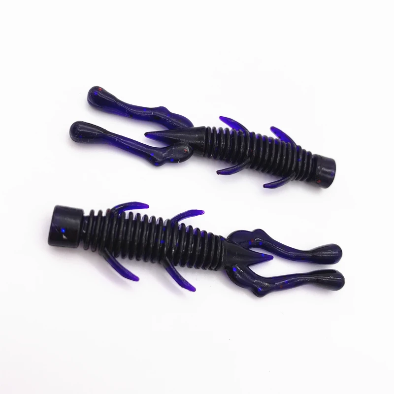 15Pcs*56mm/1.3g TPR Soft Lure Rock Fishing Floating Shrimp Bait Bass Trout Lure Pike Minnow Jigging Worm Bait Earthworm Pesca