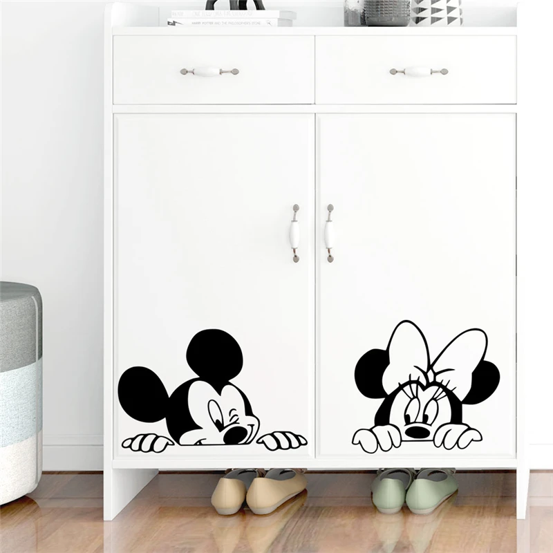Disney Микки Минни Маус виниловые наклейки на стену для детской комнаты детское