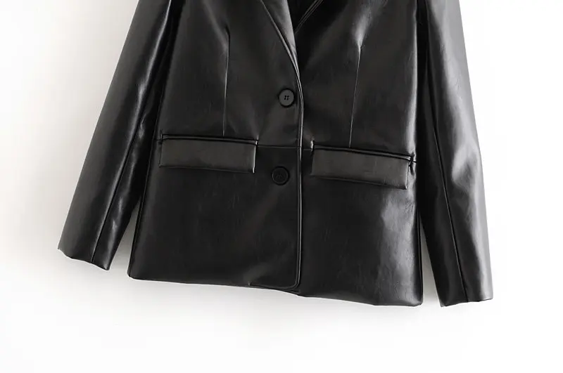 Loose PU Faux Leather Blazers Women Leather Jacket Coat 2021 New Women's Jackets Outerwear Ladies Coats Female Leather Suit enlarge