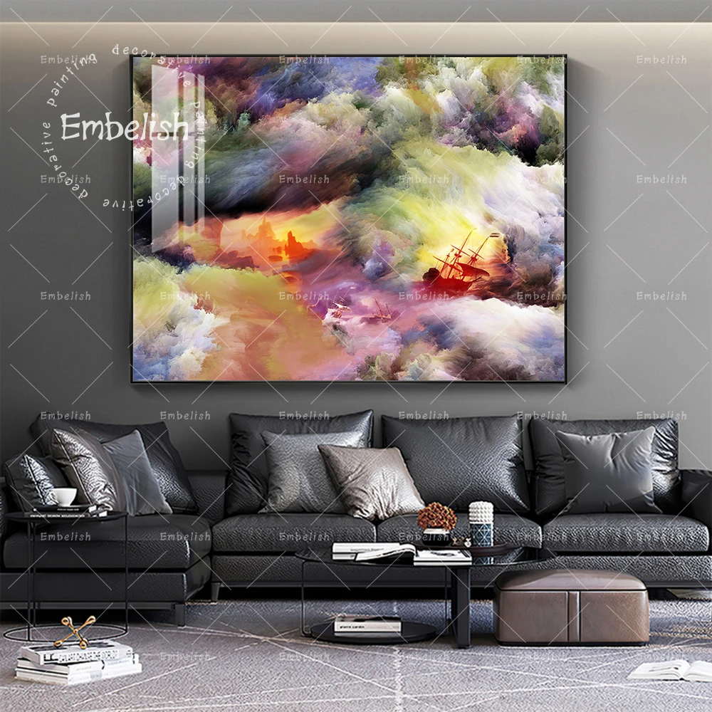 

Embelish 1 Pieces Abstract Color Fashion Wall Art Pictures For Living Room Modern Home Decor Posters HD Print Canvas Paintings