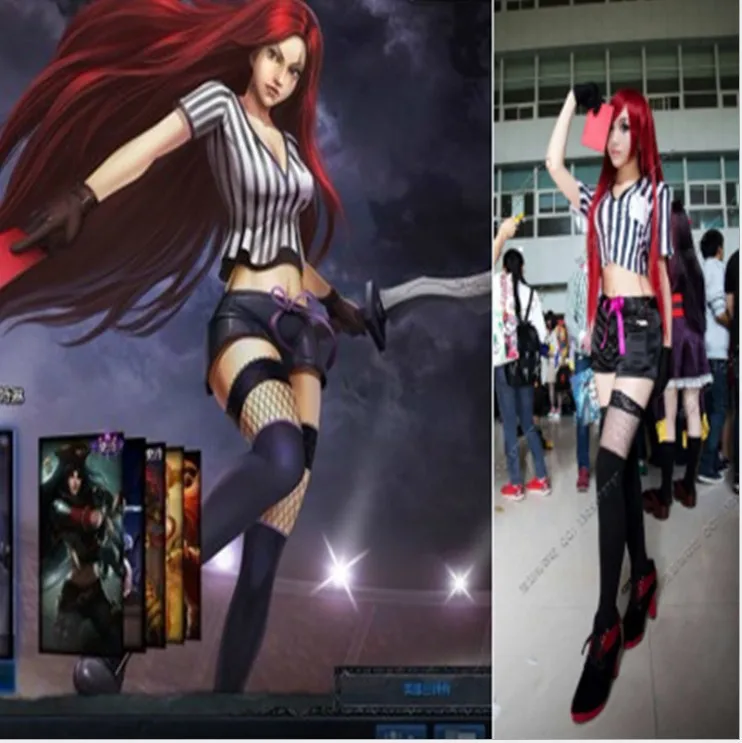 Женский костюм из Лиги Легенд на Хэллоуин зловещее лезвие Катарина ДУ нож