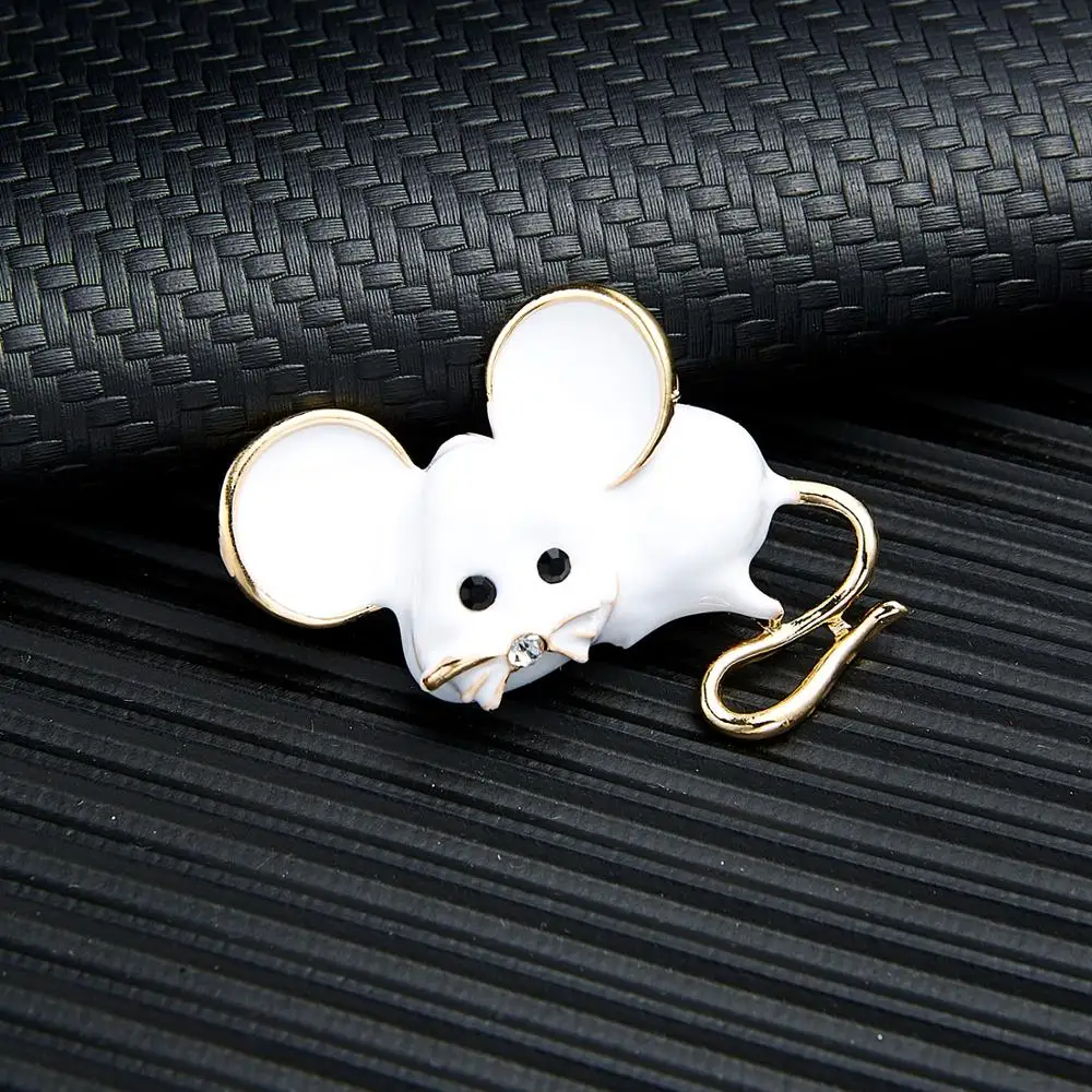 Стразы брошь в виде мыши ретро стиле большие уши прекрасный значок обнимая