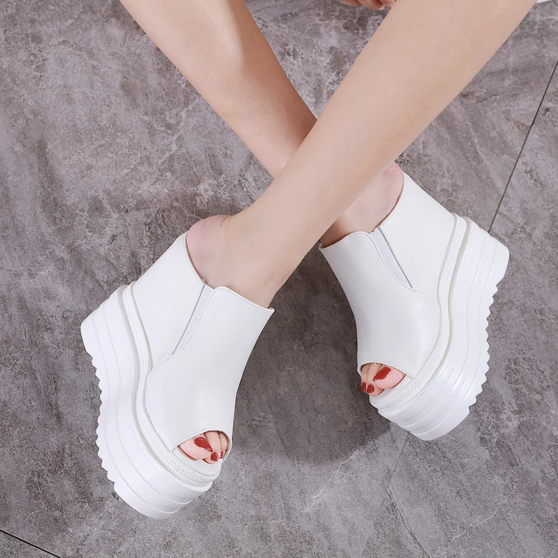 Элегантные женские шлепанцы с блестками на очень высоком каблуке Женская обувь в