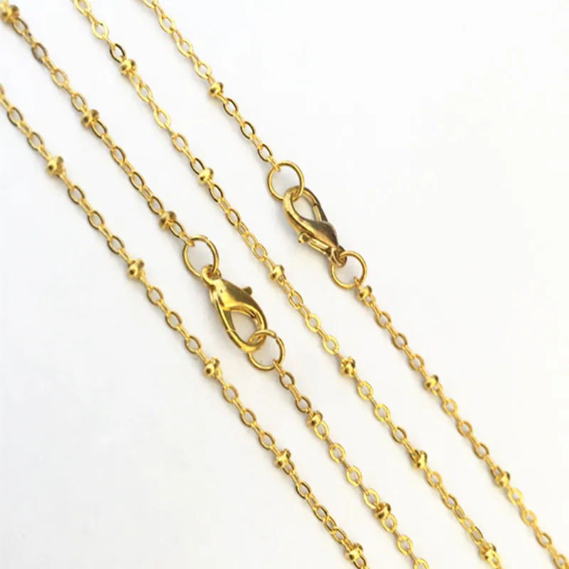 Цепочка для часов с зажимом-карабином ожерелье бусинами золотого цвета