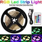 RGB-лента, 5 В, водонепроницаемая, гибкая светильник та, 16 цветов, RGB-ленты для телевизора, экрана рабочего стола, подсветильник ка, декоративная лампа, 2835 SMD