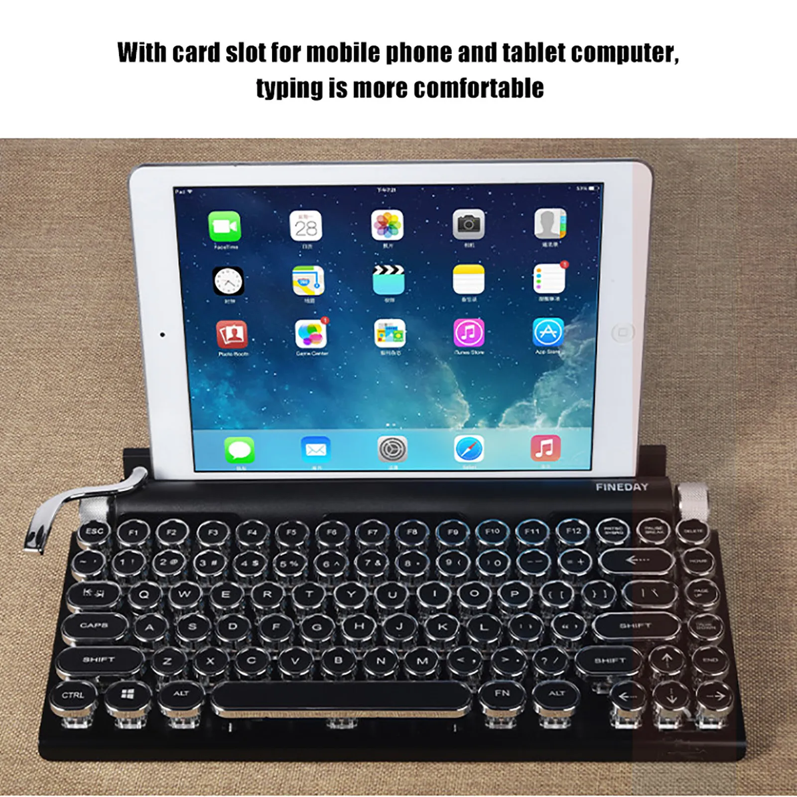 Retro Mechanical Keyboard Dot Typewriter Wireless Bluetooth Keyboards 83keys Computer For PC Laptop Gaming | Компьютеры и офис