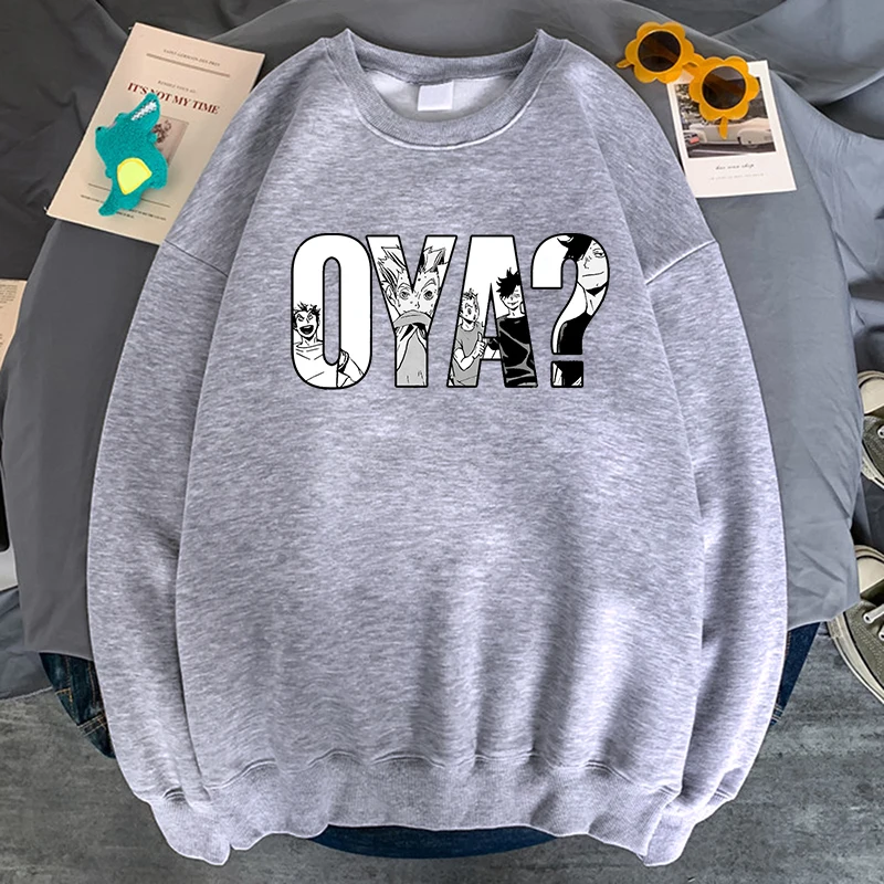 

Модные свитшоты с аниме-рисунками, мужские повседневные свободные толстовки с круглым вырезом, флисовый пуловер на осень и зиму, толстовка ...