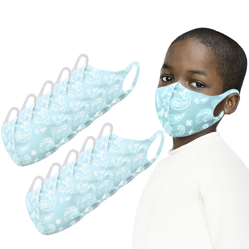 10 шт. Моющиеся Многоразовые защитные маски для детей мальчиков и девочек лица