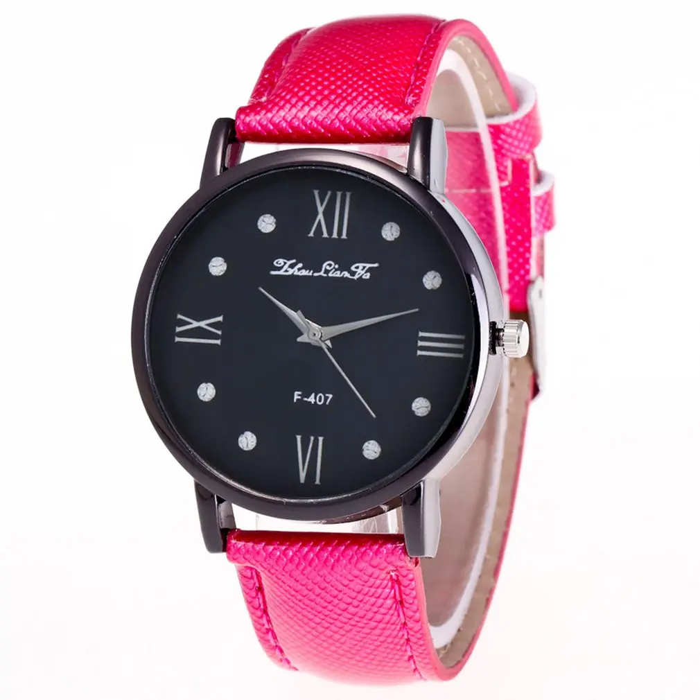 Кварцевые часы женские с крокодиловым узором кожаный ремешок Круглый циферблат