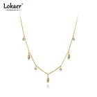 Женское Ожерелье Lokaer, Очаровательное ожерелье из нержавеющей стали и титана с кулоном в богемном стиле с фианитами и кристаллами, N21135