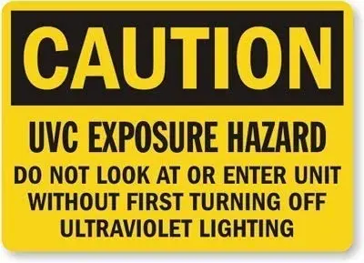

Metal Signs Tin Warning Sign Vintage Retro Wall Decor UVC Exposure Hazard Do Not Look at or Enter Unit Without First HDPE