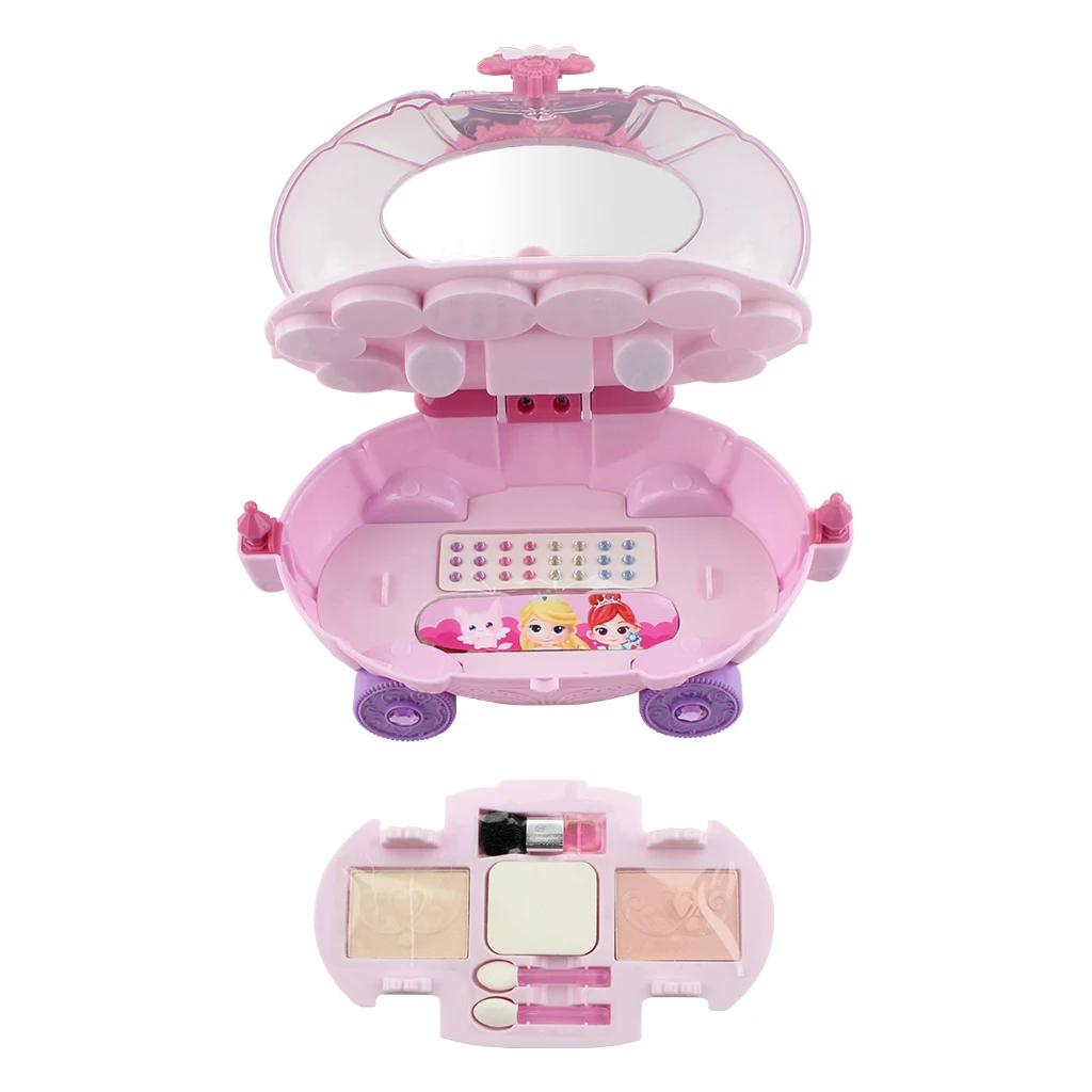

Girls Makeup Kit Toy Washable Makeup Palette Lip Glosses Blushes Nail Polish