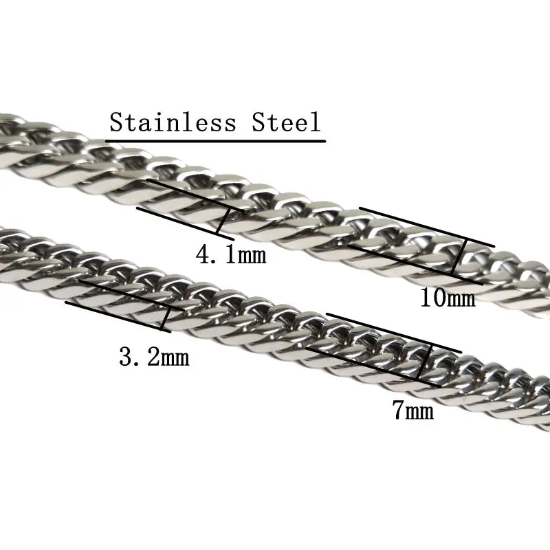 Модный браслет цепочка из нержавеющей стали в Кубинском стиле серебряного цвета