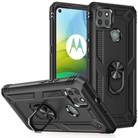 For Motorola Power Magnetic Metal Finger Ring Stand Phone Case For Moto Power Hybrid 360 Protection Shockproof Back Cover