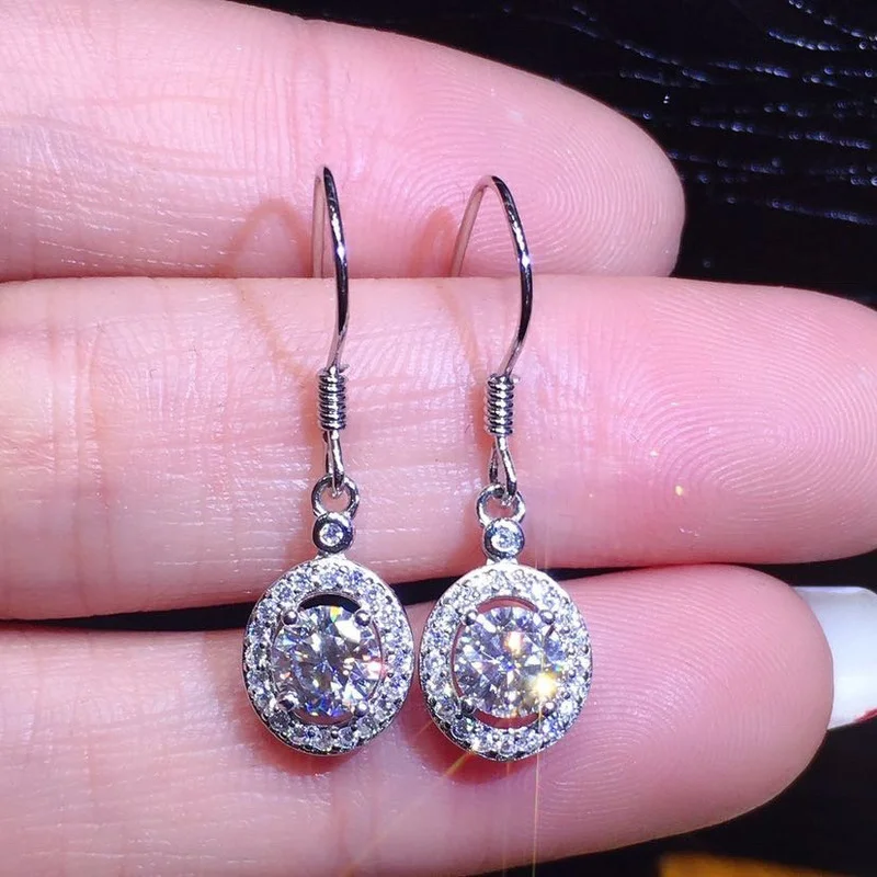 

2021 New Trendy Square Shape Drop Earrings Brilliant Bridal Engagement Wedding Jewelry Elegant Female Dangle Jewelry Gift