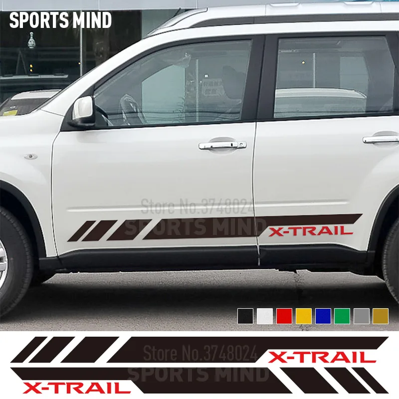 1 пара для Nissan X-trail T30 T31 T32 Xtrail Nismo аксессуары Автомобильная дверь боковая полоса