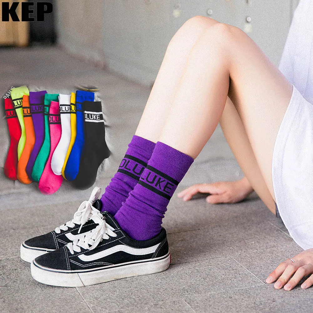 

Women Socks Cotton Novelty Letter Fashion Hip Hop Trend Street Sock Autumn Winter New Funny Cool Harajuku Skateboard Couple Sox