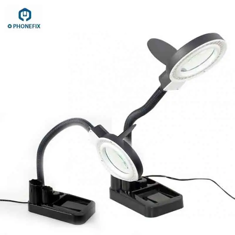 Регулируемое увеличительное стекло с гусиной шеей HD СВЕТОДИОДНАЯ лампа