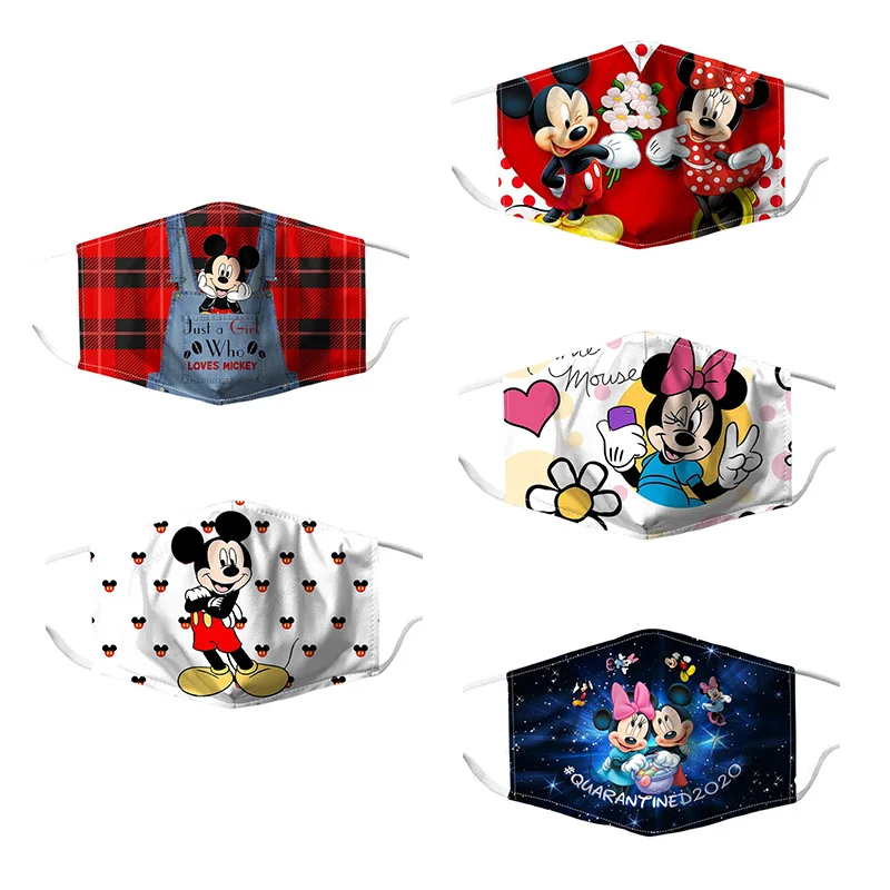 Disney Микки и Минни Маус маски для лица вечерние украшения пыле Многоразовые