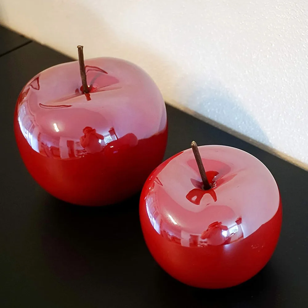 

1pc Simulation Ceramic Apple Decor Apple Adornment Christmas Home Decoration
