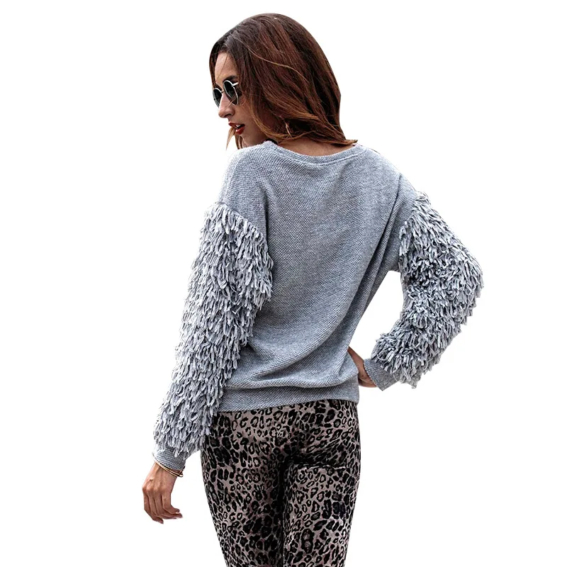 GOPLUS Women's Sweater Winter Tassel Long Sleeve Round Neck Black Pullovers Women Pull Femme Jersey Mujer Invierno C8134 | Женская