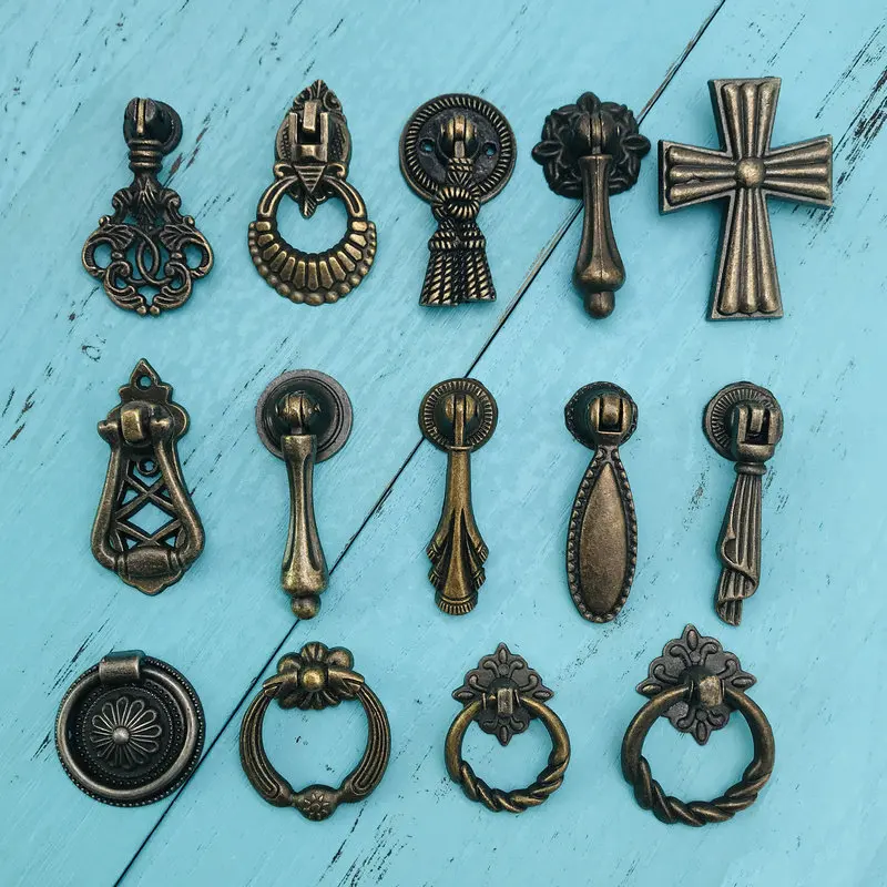 Винтаж круглое кольцо мебель дверная ручка для двери из цинкового сплава