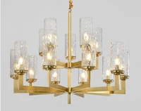 Simple living room chandelier bedroom lamp American light luxury all-copper lamps