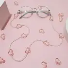 Романтическая прозрачная цепочка с бусинами в форме сердца с розовыми кристаллами для очков женская маска Противоударная цепочка Ювелирные изделия
