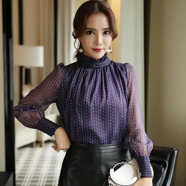 Новинка 2019 года сезон весна-осень Бесплатная доставка Офисная Женская рубашка с