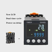 dh48s dcac24v ac220v precision programmable delay relay 0 01s 99990h with socket base dh48s series time relay