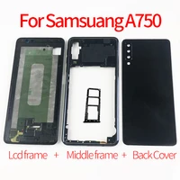 for samsung galaxy a7 2018 sm a750f a750 housing front frame middle framebattery back glass coversim card tray holdersticker