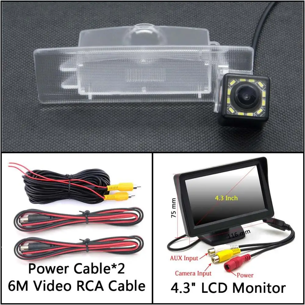 Cam Add 4.3 inch LCD 12 Светодиодный фонарь Автомобильная резервная камера заднего вида для KIA kx5 Sportage 4 QL автомобильный монитор парковки ночного видения - Название цвета: Cam Add 4.3 inch LCD