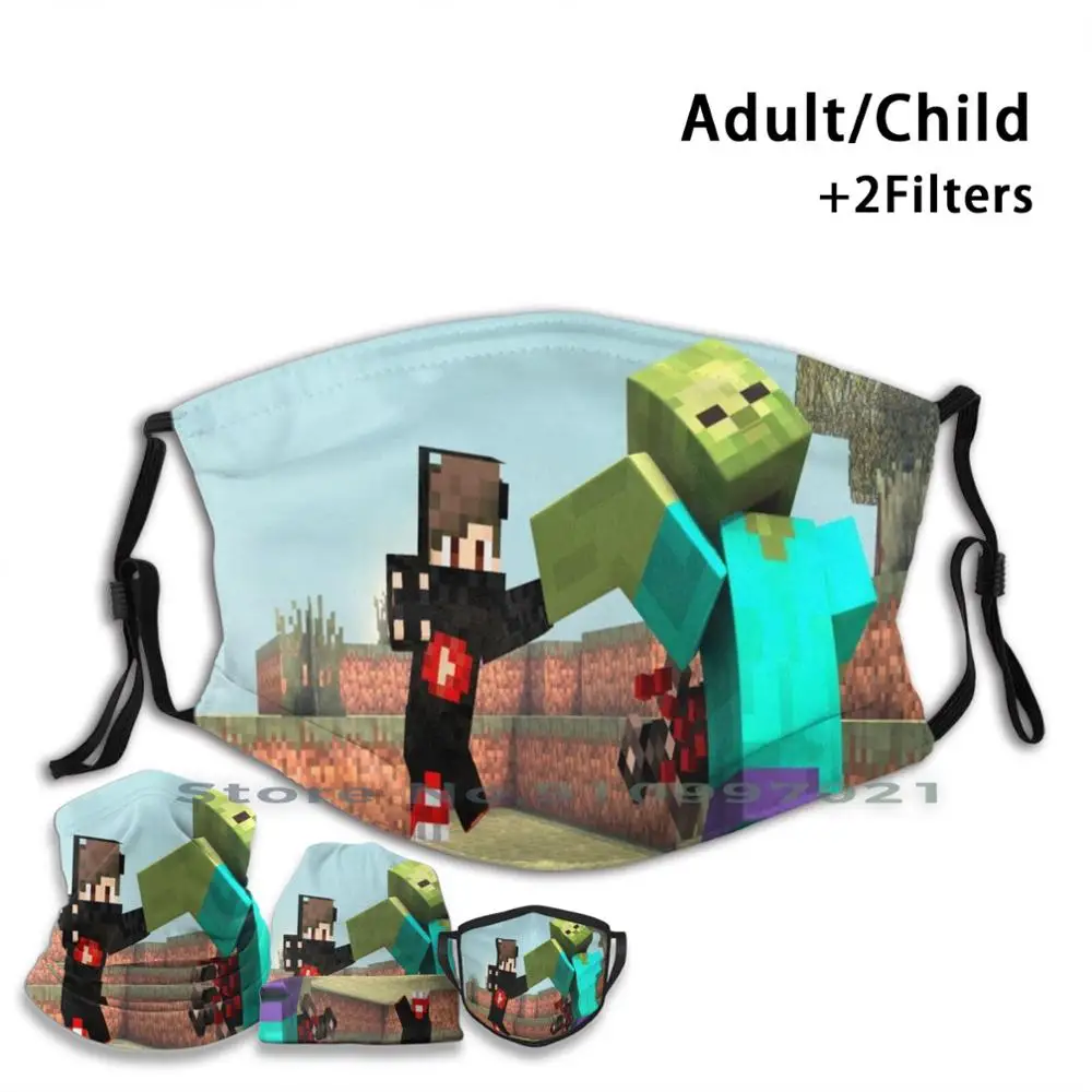 

Мальчик/зомби/Мир/Стив пользовательский дизайн для детей и взрослых Маска Фильтр смываемая маска для лица блочный игровой геймер Love Boy Friend