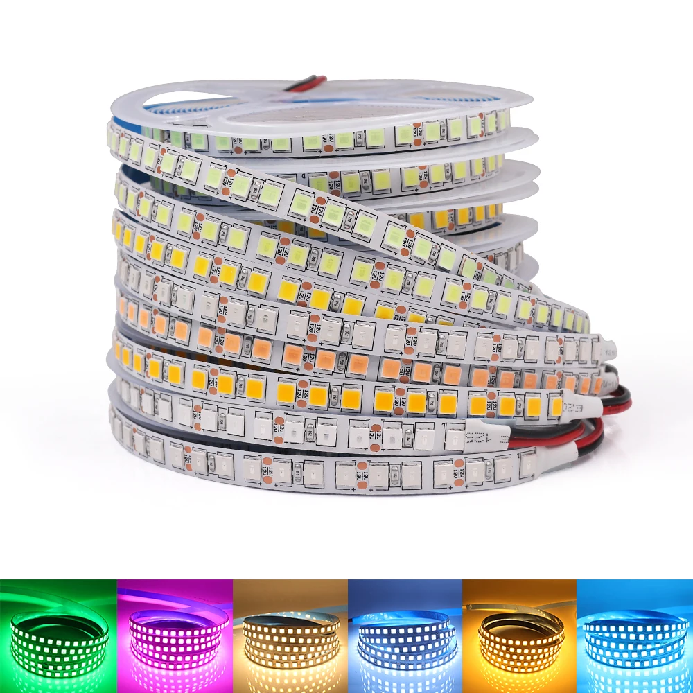 

5M LED Strip Light DC12V SMD5054 60Leds/m 120Leds/m High Bright Waterproof Flexible LED Rope Ribbon Tape Lamp Home Decoration