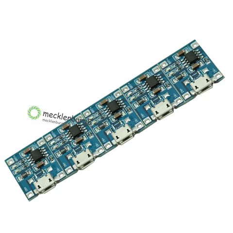 5 шт. TP4056 Micro USB 5 в 1 а 18650 литиевая батарея зарядное устройство со светодиодным индикатором автоматическая защита 4,5 ~ 5,5 В - изображение