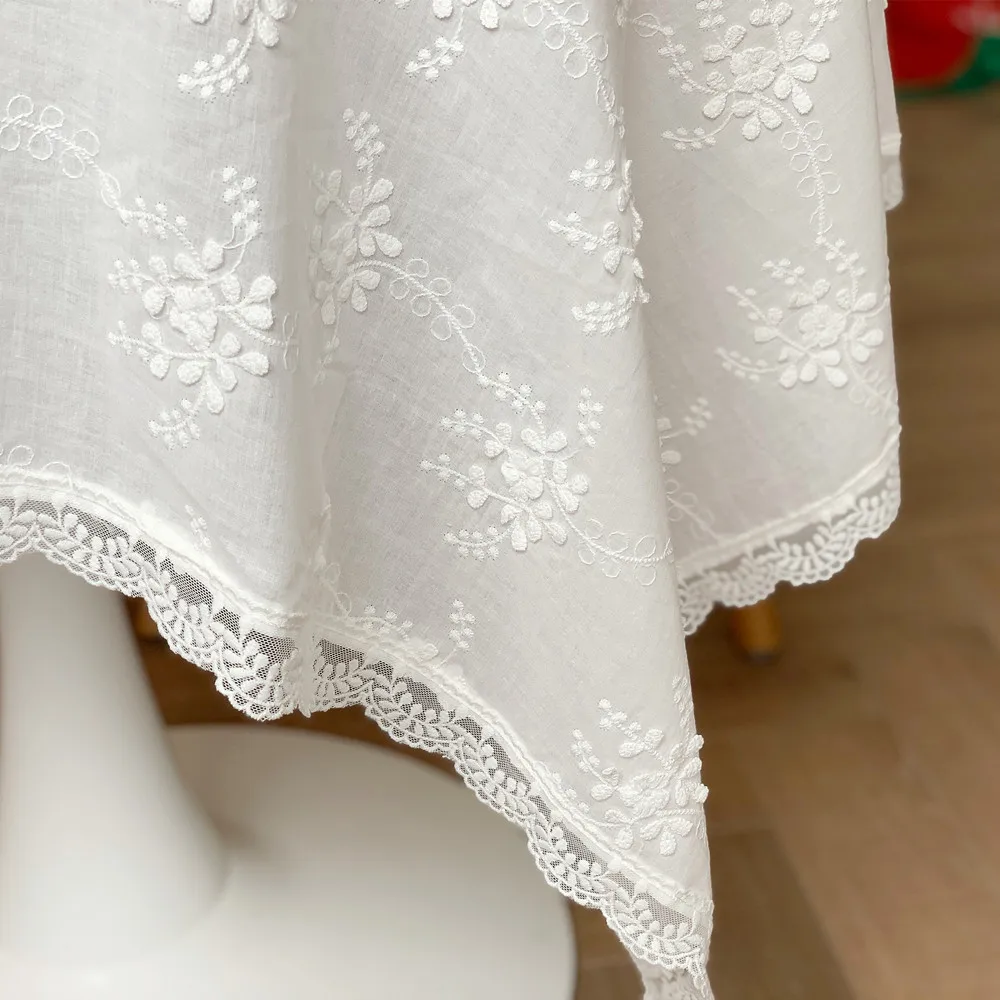 french retro rectangular white lace tablecloth for wedding decoration hotel coffee shop background cloth book table cover free global shipping