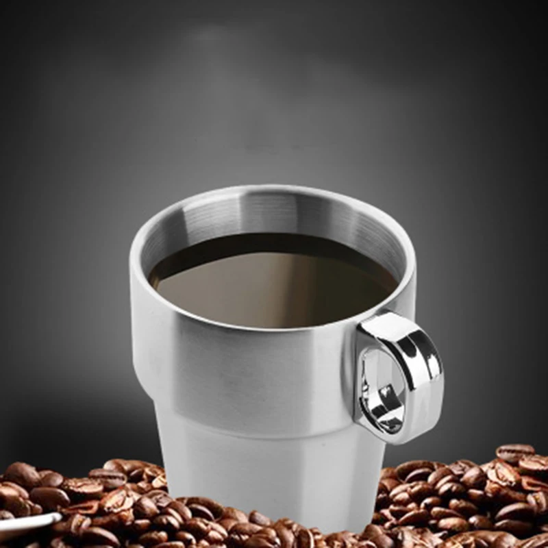 Бесплатная доставка двухслойная чашка для воды из нержавеющей стали Складная