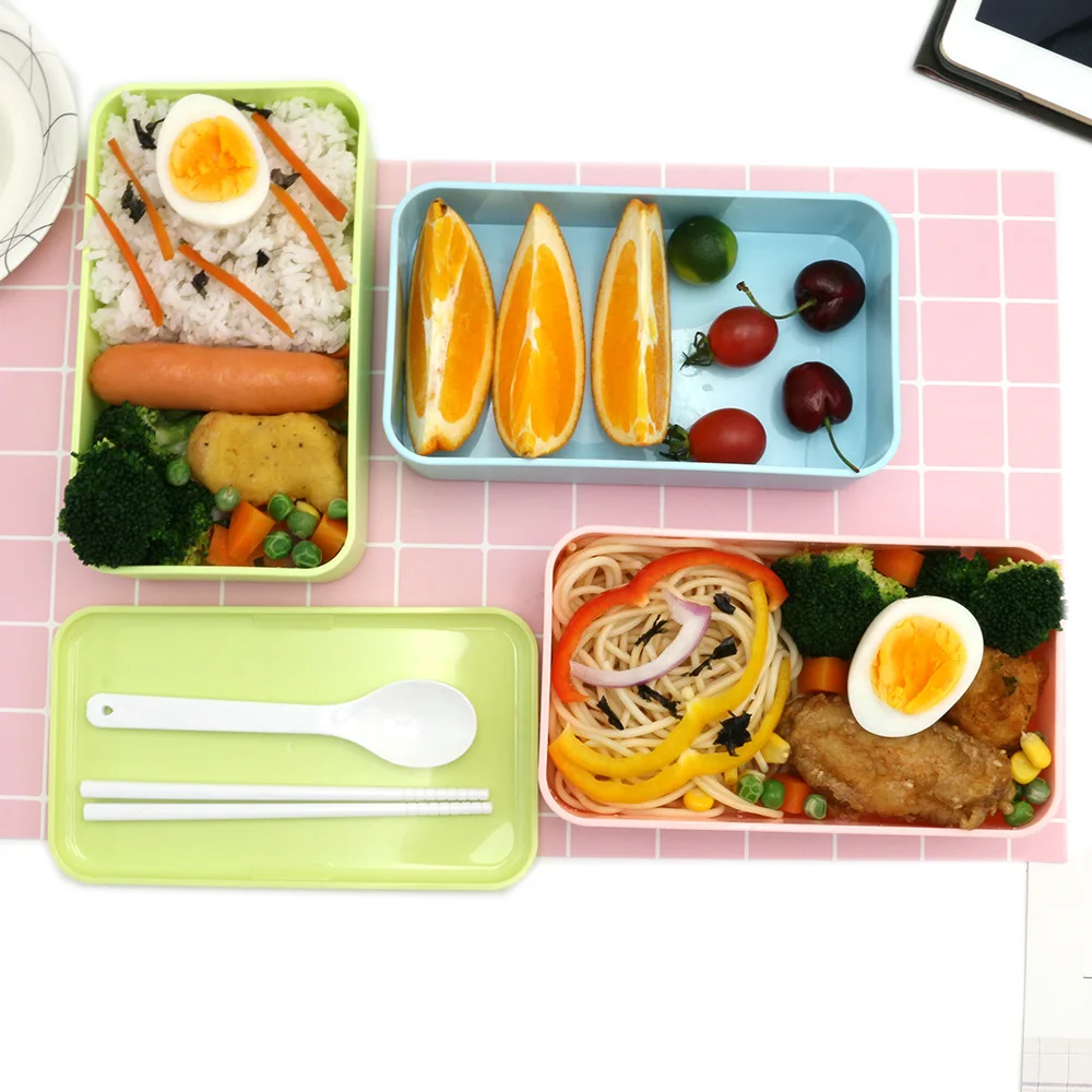 

SPSCO Double Layer Lunch Box Student Noon Meal Fruit Soup Box Microwave Container kitchen accessories