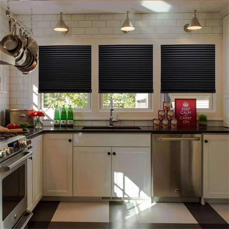 Self-Adhesive Blinds Semi-Blind Window Curtains Bathroom Kitchen Balcony Office Pleated | Дом и сад